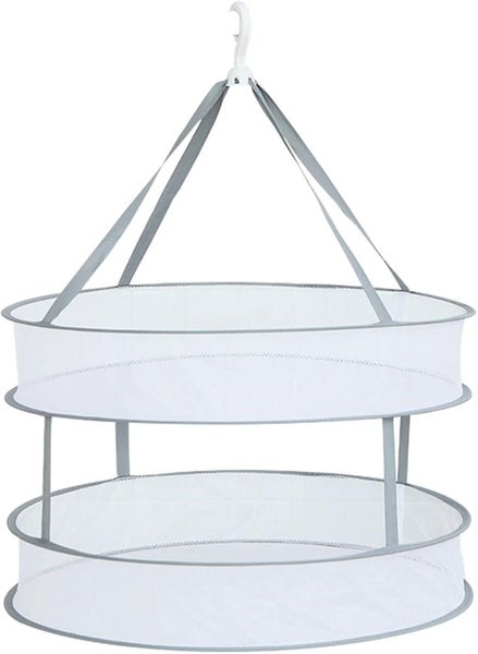 Foldable Clothes Drying Rack Hanging Clothes Dryer Tiers Foldable Mesh Net Dry Carousel 1