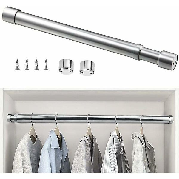 Stainless Steel Extendable Wardrobe Rod 33cm To 51cm Adjustable Telescopic Cur Carousel 1