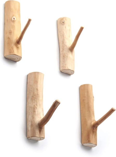 Wood Tree Branch Wall Hooks Wall Mounted Wooden Coat Hooks Rustic Decorative Carousel 1