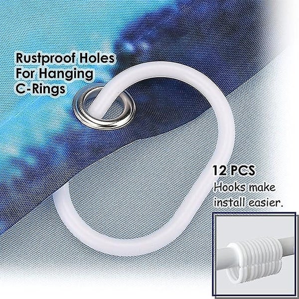 Blue Shower Curtain ocean Dolphin 180 X 180 Cm Machine Washable Waterproof Carousel 5