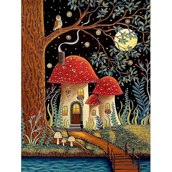 Mushroom Diamond Art Painting Set Adult red -5d Diamond Art Painting Set Diy Carousel 1