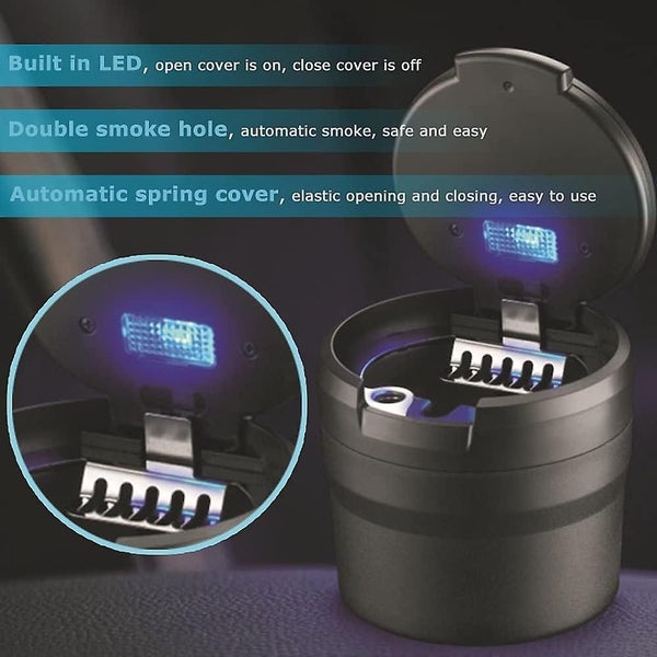 Pop Top Car Ashtray With Light black Easy To Clean Removable Car Ashtray Wi Carousel 5