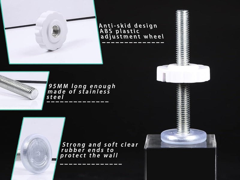 Whiteset Of 4 Snap-on Baby Gates With M10 Threaded Rod Baby Safety Gate Acce Carousel 2