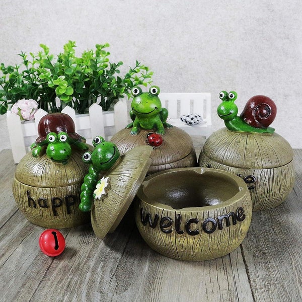 Frog Cigarette Ashtray Ashtray With Lid Home Decor Carousel 5