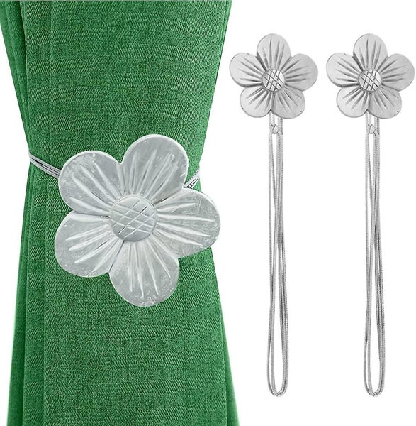 Sterling Silver Set Of 2 Retro Magnetic Curtain Tiebacks Japanese Apricot Tre Carousel 1
