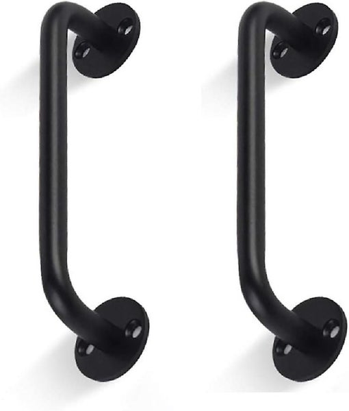 Set Of 2 Tubular Barn Door Handles Black Carousel 1