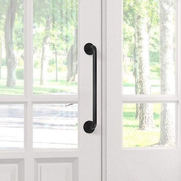 Set Of 2 Tubular Barn Door Handles Black Carousel 2