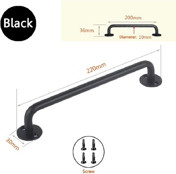 Set Of 2 Tubular Barn Door Handles Black Carousel 5
