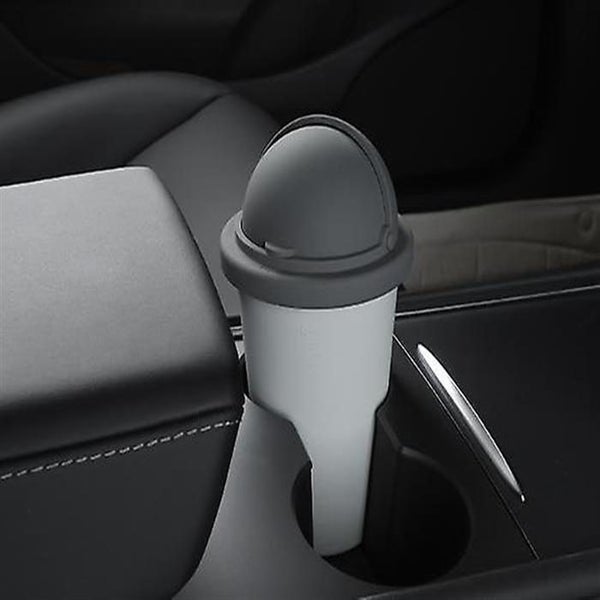 Gray Car Silicone Car Trash Can With Lid For Portable Car Door Fits For Consol Carousel 1