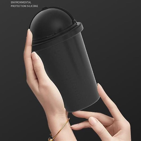 Gray Car Silicone Car Trash Can With Lid For Portable Car Door Fits For Consol Carousel 2