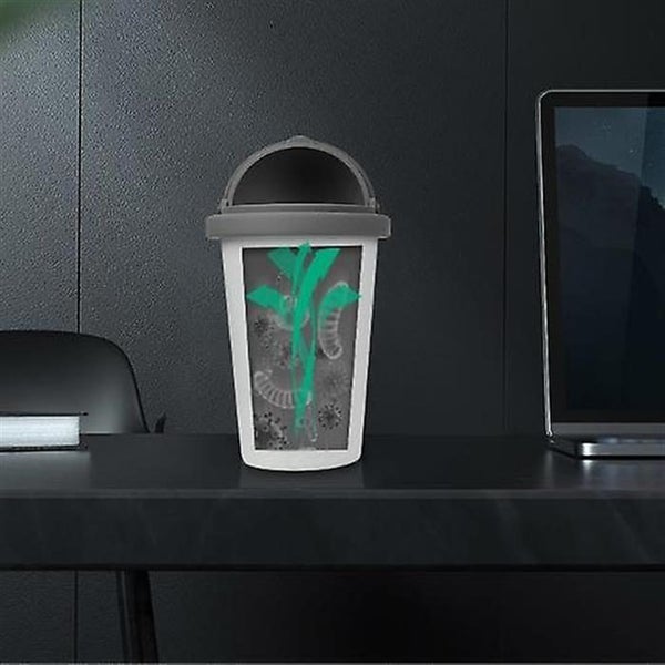 Gray Car Silicone Car Trash Can With Lid For Portable Car Door Fits For Consol Carousel 5