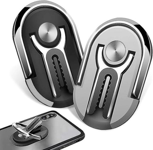 Two New Multi-functional Smartphone Ring Holders black+silver 360 Rotatabl Carousel 1
