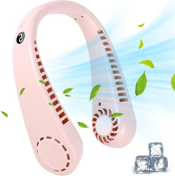 pinkportable Neck Fan Hanging Neck Fan Mini Portable Fan Usb Rechargeable Si Carousel 1