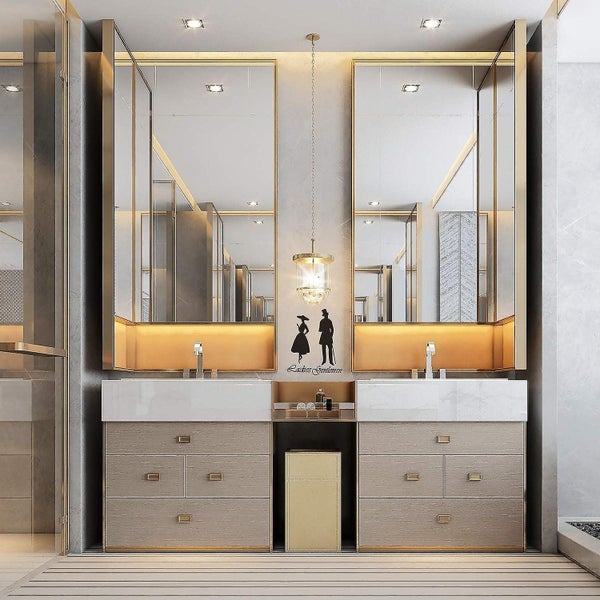 Ladies Gentlemen Restroom Wc Bathroom Door Sign Pvc Wall Stickers Home Decorat Carousel 5