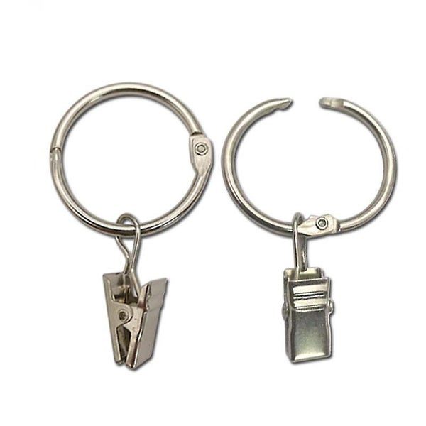 38 Pack Metal Openable Curtain Rings With Clips 1.22 Inch Inner Diameter Whi Carousel 1