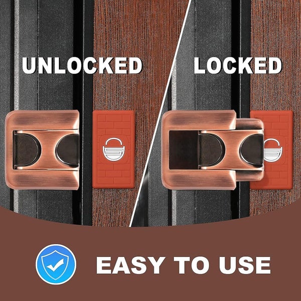 Iron Gray Door Reinforcement Lock For Home Security 2-pack Child Safety Loc Carousel 5