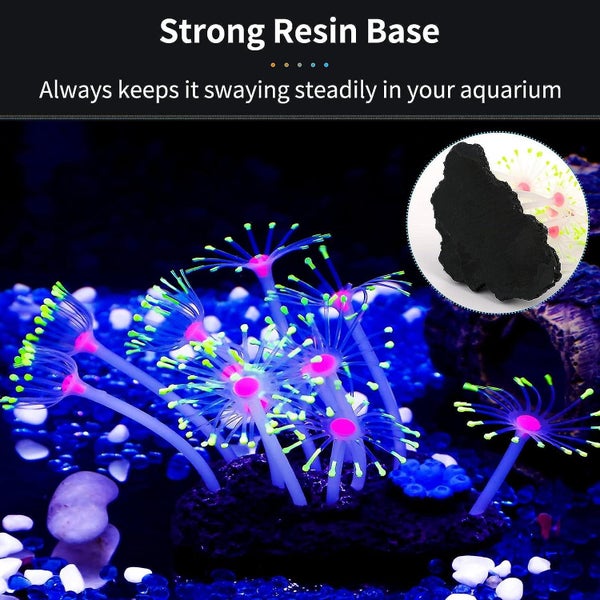 Artificial Glowing Effect Coral Ornamental Plant Decor For Fish Aquarium yell Carousel 4