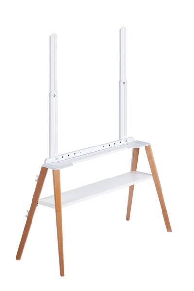 Fraser Country Danish Style TV Floor Stand 49"-75" with Storage Shelf (... Carousel 1