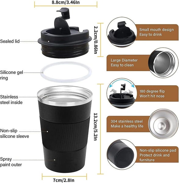 Travel Coffee Mug Spill Proof 12oz Insulated Coffee Mug Thermos Coffee Tumbl Carousel 2