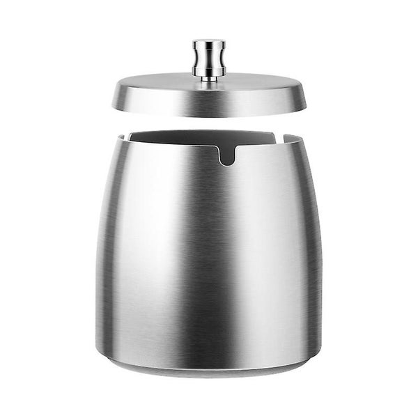 Stainless Steel Metal Ashtray With Lid large Silver Outdoor Shatterproof Me Carousel 1