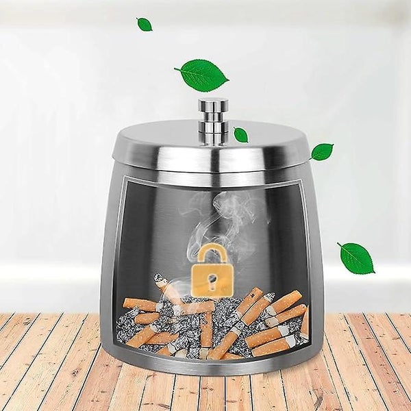 Outdoor Ashtray With Lid 8*8cm Outdoor Indoor Cigarette Ashtray Stainless Carousel 2