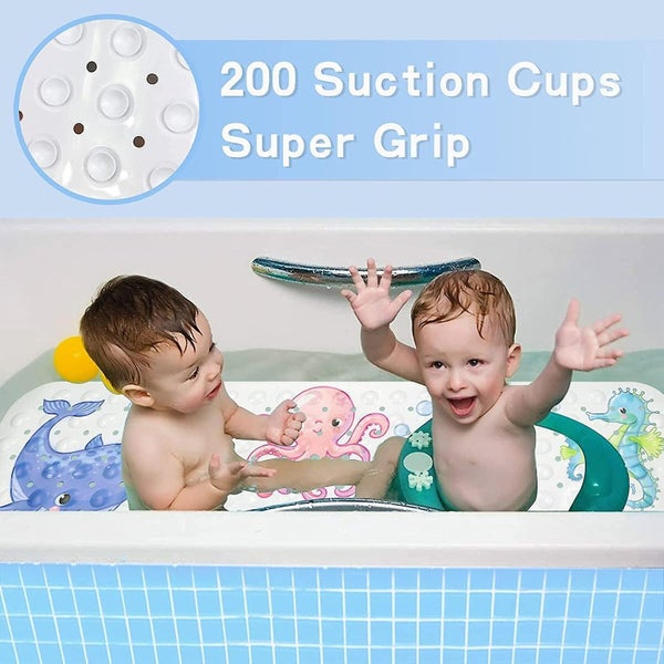 Non-slip Bath Mat 100x40cm Anti-slip Bathtub Mat With 200 Suction Cups Pvc Ma Carousel 2