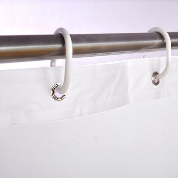 2pcs Generous Head 201 Stainless Steel No Punch Telescopic Shower Curtain Rod Carousel 2