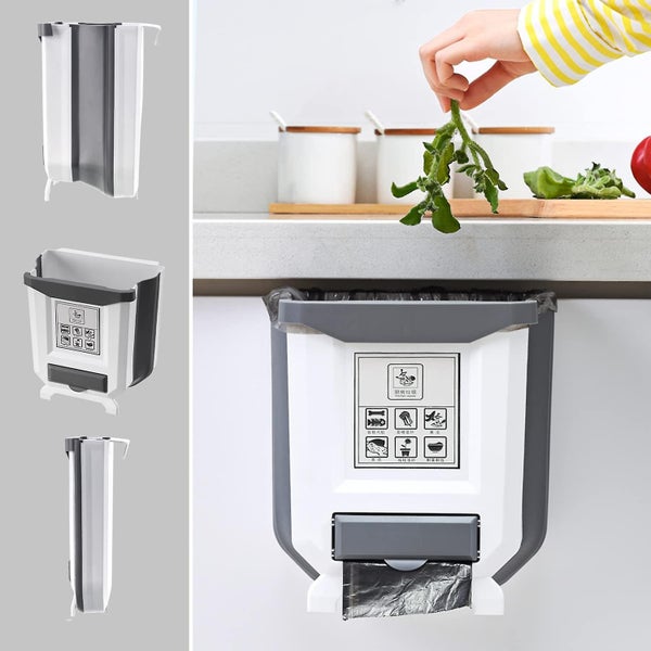 Kitchen Bin Wall Mounted Foldable Hanging Trash Can 8l Waste Bin Small For Ki Carousel 1