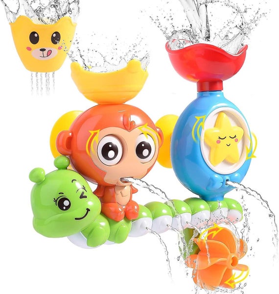 Monkey Suction Cup Bath Toy Tub Toys Waterfall Water Station With One Stackab Carousel 1