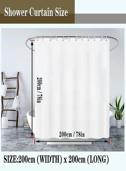 Bathroom Shower Curtain 200 X 200 Cm Mildew And Water Resistant Polyester Fabr Carousel 2
