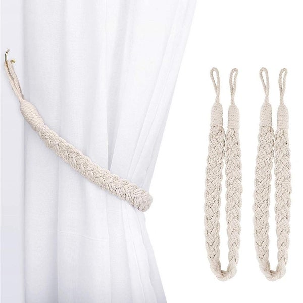 2 Pieces Of Cotton Rope Curtain Tie Decorative Woven Cotton Curtain Buckle Wi Carousel 1