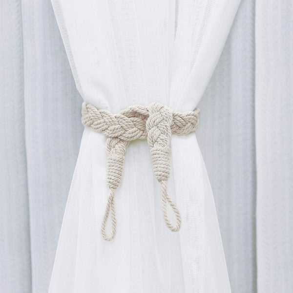 2 Pieces Of Cotton Rope Curtain Tie Decorative Woven Cotton Curtain Buckle Wi Carousel 2