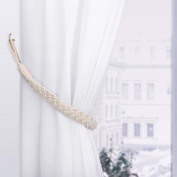 2 Pieces Of Cotton Rope Curtain Tie Decorative Woven Cotton Curtain Buckle Wi Carousel 3