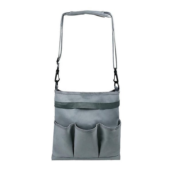 Gray Garden Tool Sling Bag Tool Storage Bag With 4 Pockets And Shoulder Belt Carousel 1