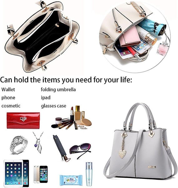 White-handbags Women Fashion Pu Leather Tote Bags Shoulder Bags Crossbody Bags Carousel 5