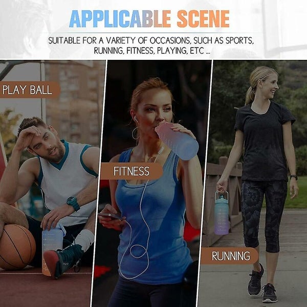 Pack 2l Sports Water Bottle With Time Stamp And Lock Cap Leakproof Water Bott Carousel 5