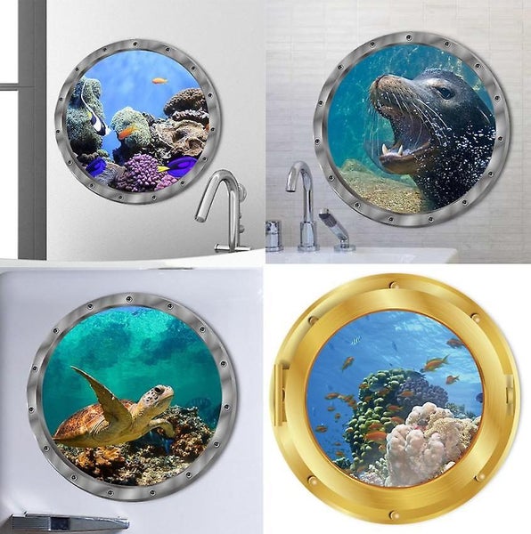 4pcs Marine 3d Wall Stickerssubmarines Wall Sticker3d Tropical Fish Wall Sti Carousel 1