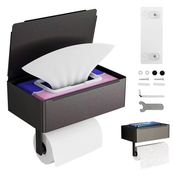 1pcs Toilet Paper Holder With Shelf Wet Wipes Dispenser And Storage For All Carousel 1