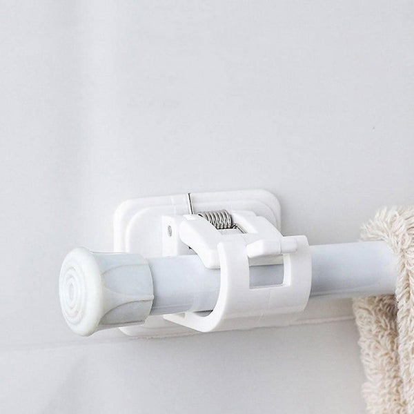 4 Pack No Drilling Curtain Rod Brackets Self Adhesive White Sticky Wall Hooks Carousel 1