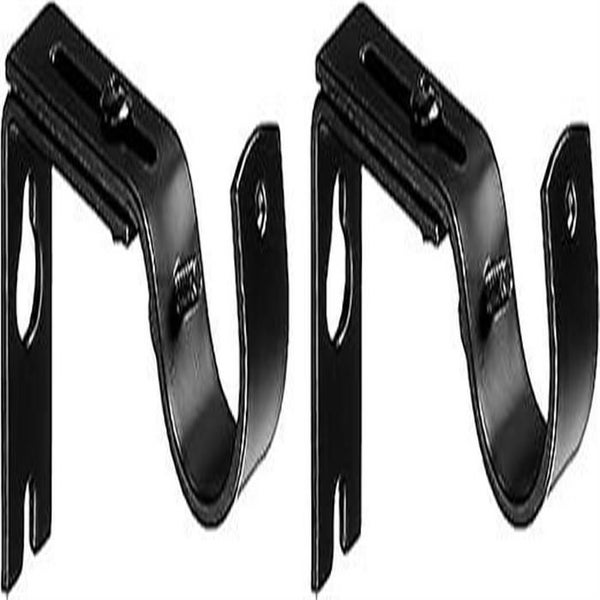 Set Of 2 Blackadjustable Curtain Rod Wall Bracket Carousel 1