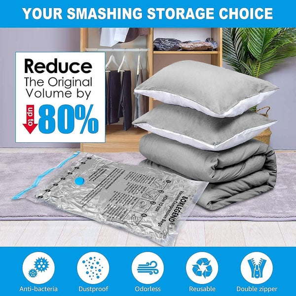 6 Pieces Vacuum Storage Bags 2xl 100x80 +2l 80x60 + 2s 60x40cm Vacuum Storage Carousel 2