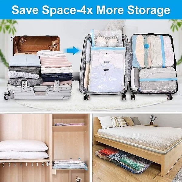 6 Pieces Vacuum Storage Bags 2xl 100x80 +2l 80x60 + 2s 60x40cm Vacuum Storage Carousel 5