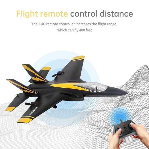 RC Airplane, 2.4GHz 2CH Remote Control Airplane for Kids Beginners (Black) Carousel 1