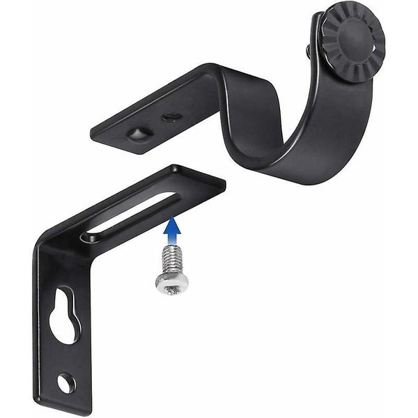 Adjustable Curtain Rod Brackets 20-28mm Curtain Rod Bracket black 2pcs Carousel 2