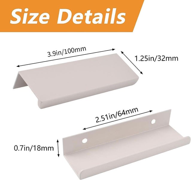 Finger Edge Handle Concealed Handle Modern Style Drawer Pull Right Angle Alumi Carousel 2