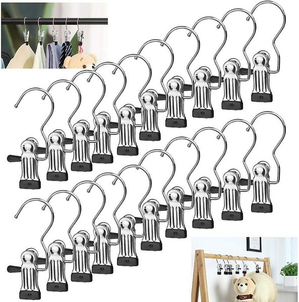 20 Pcs Portable Laundry Hooks No-slip Metal Boots Hangerssingle Coat Hangers Carousel 1