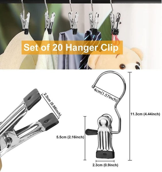20 Pcs Portable Laundry Hooks No-slip Metal Boots Hangerssingle Coat Hangers Carousel 2