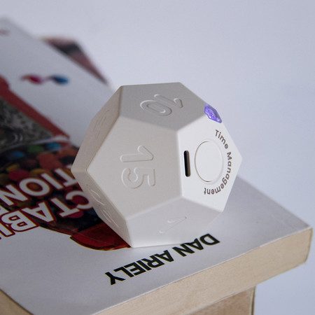 Rotating Timer for Desktop, 11 Preset Rechargeable Dodecagon Timer, White Carousel 1