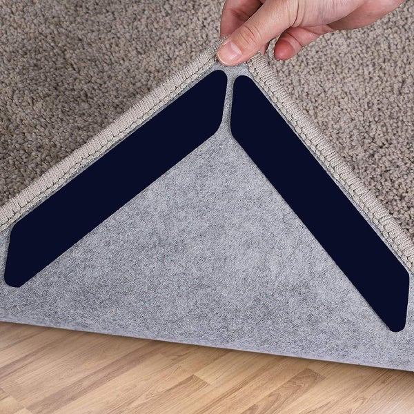 Carpet Clamps 4 Piece Double Sided Washable Removable Anti-curl Corner Carpet Carousel 1