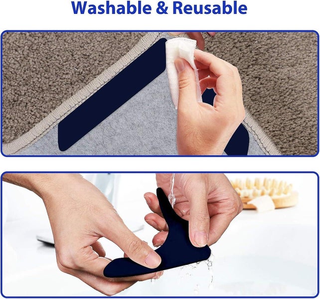 Carpet Clamps 4 Piece Double Sided Washable Removable Anti-curl Corner Carpet Carousel 5